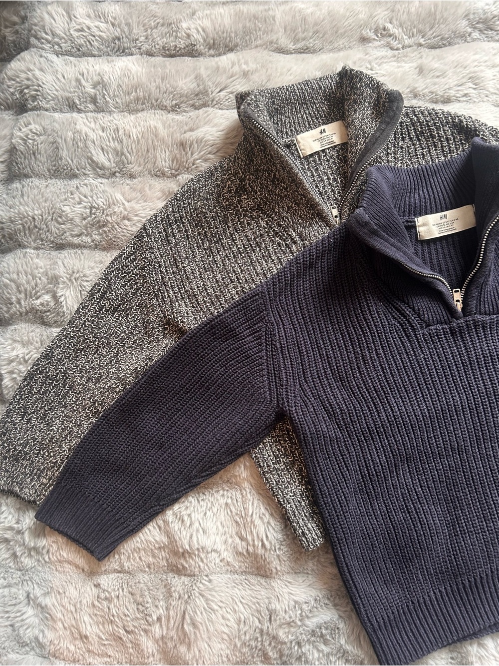 H&M Men's Zip-Up Sweaters in Gray and Navy
